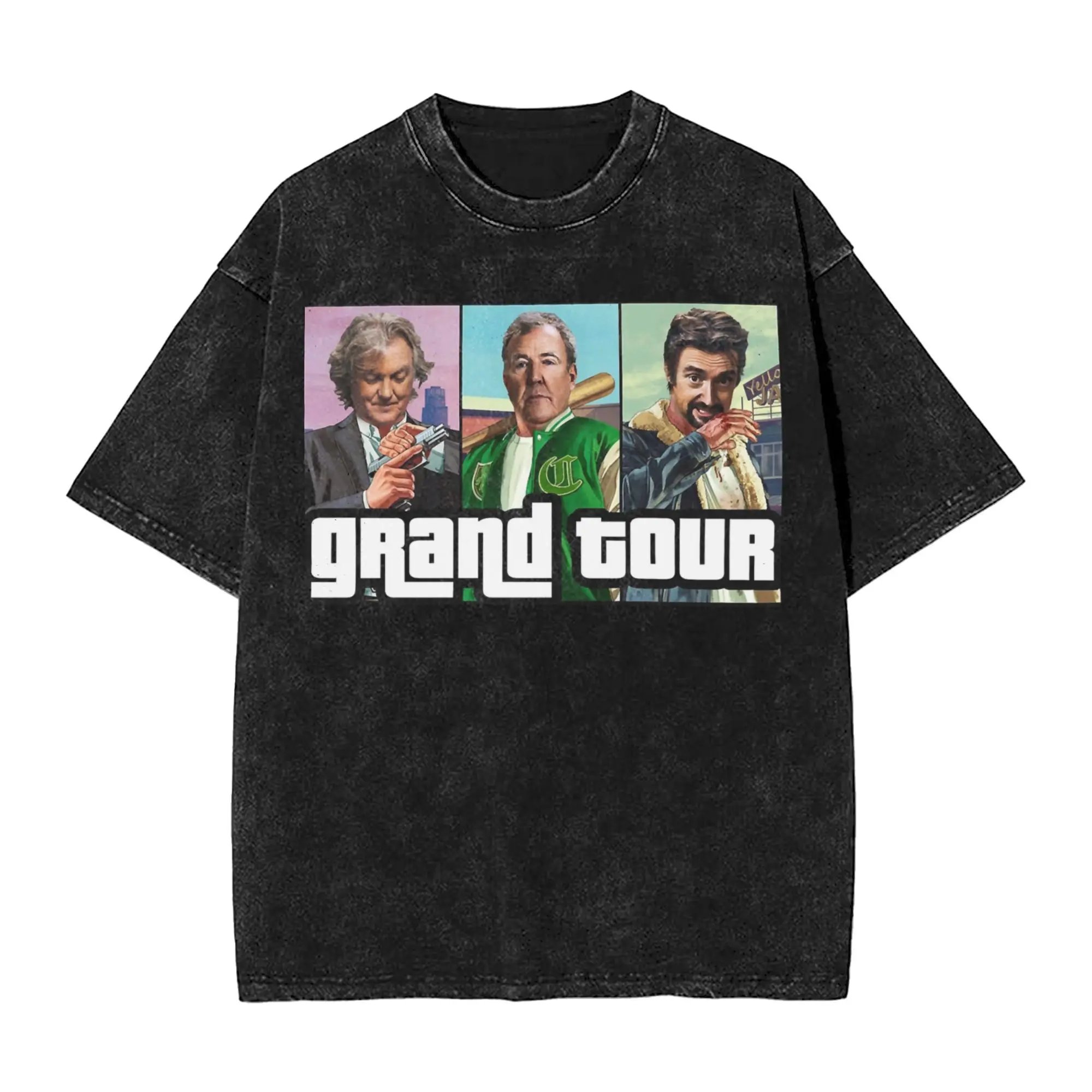 

Mens T-Shirt The Grand Tour Jeremy Clarkson Washed T Shirts Trending Summer Tees Y2K Retro Design Cotton Clothing Gift