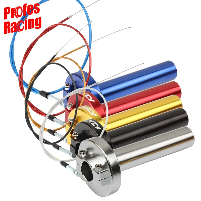 Uniwersalny 22mm 7/8 "przepustnica motocyklowa Twist Grip CNC aluminiowy uchwyt gazowy uchwyt pokrętło przepustnicy z kablem do motocykla