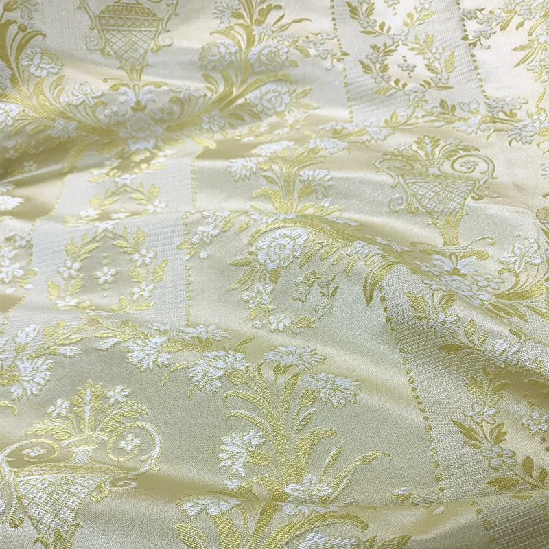 Stile fiore francese viscosa limone Jacquard tessuto tappezzeria divano poltrona mobili in tessuto tessuti interni 140cm vendi al metro