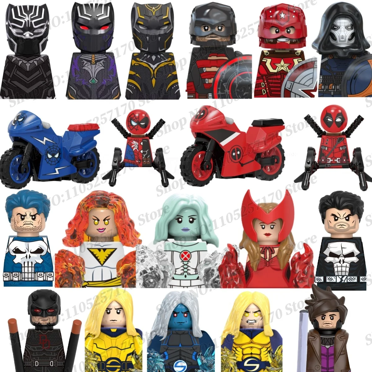 

Hot-toys Marvel MINI action character Black Panther Deadpool Wolverine Thor building block brick toy children's gift