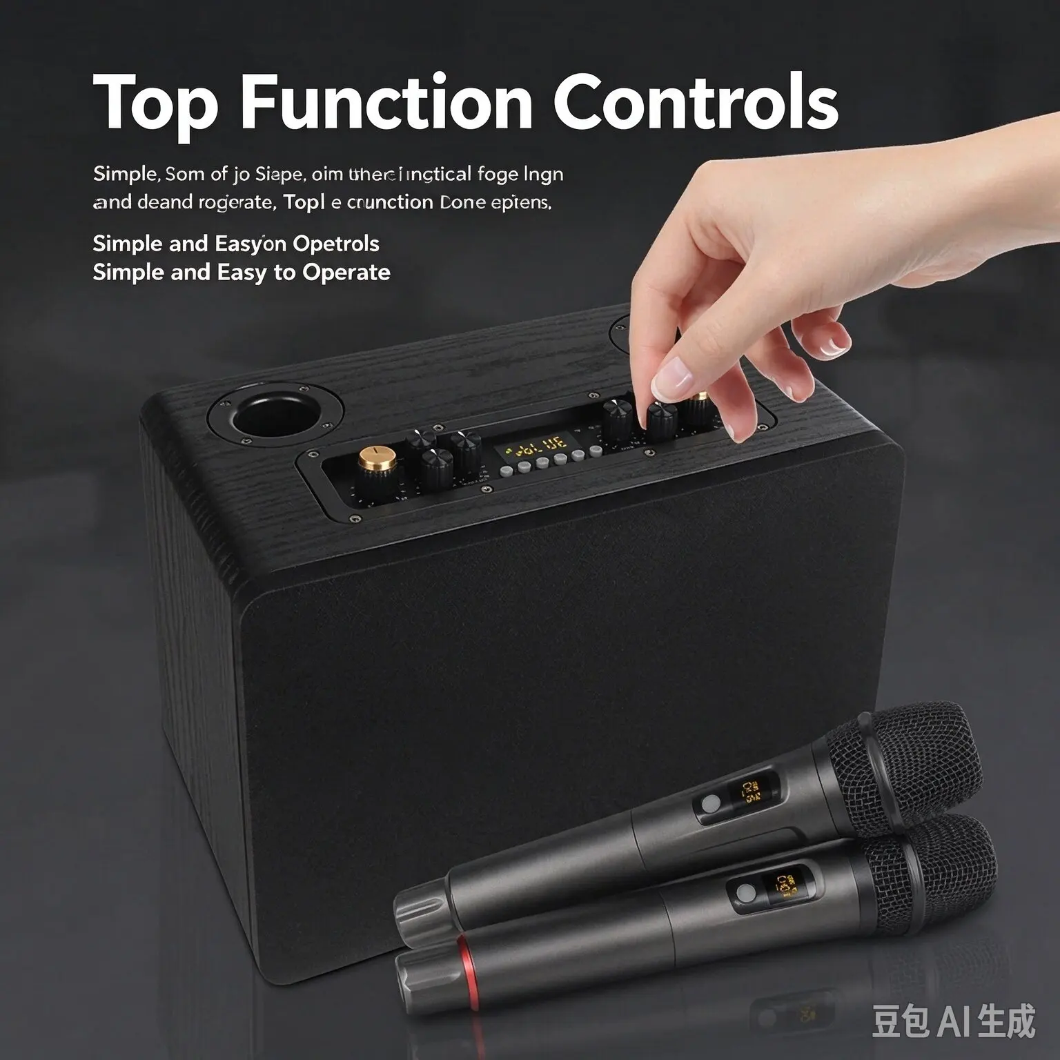 Outdoor Home KTV Audio Multi functional Machine Bluetooth Microphone K Song Wooden Speaker Music