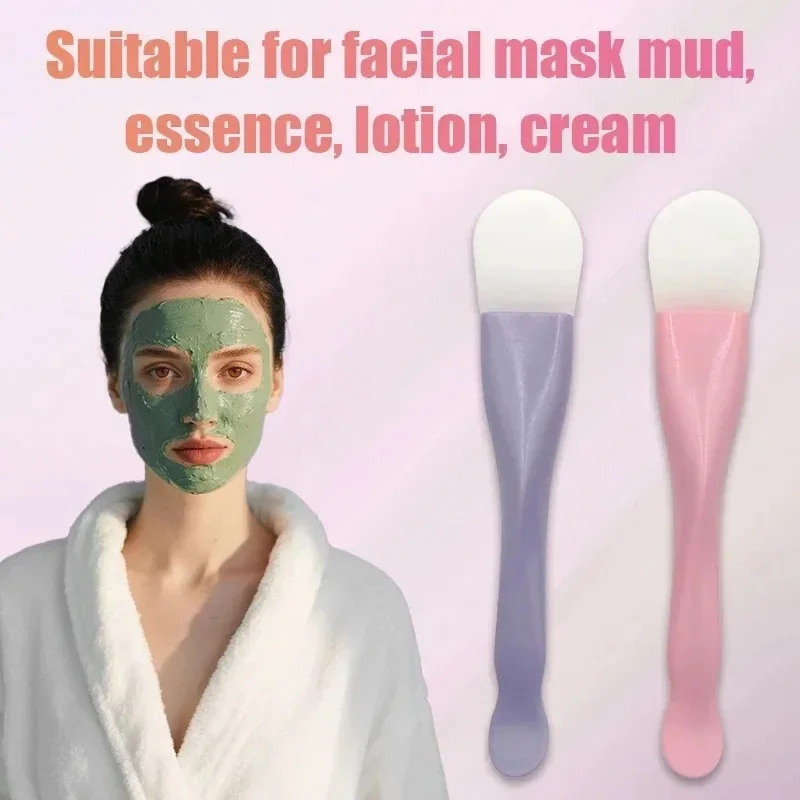 Brosse à masque facial en silicone à double tête, grattoir pour nettoyage du visage, brosse spéciale pour masque de boue, outil de beauté pour hommes et femmes, 2-12 pièces