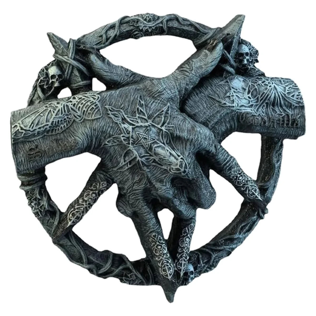 N98R Baphomet Pentagram Claw Statue Ornament Baphomet Hand Free Standing Plaque Devil Hand Sculpture