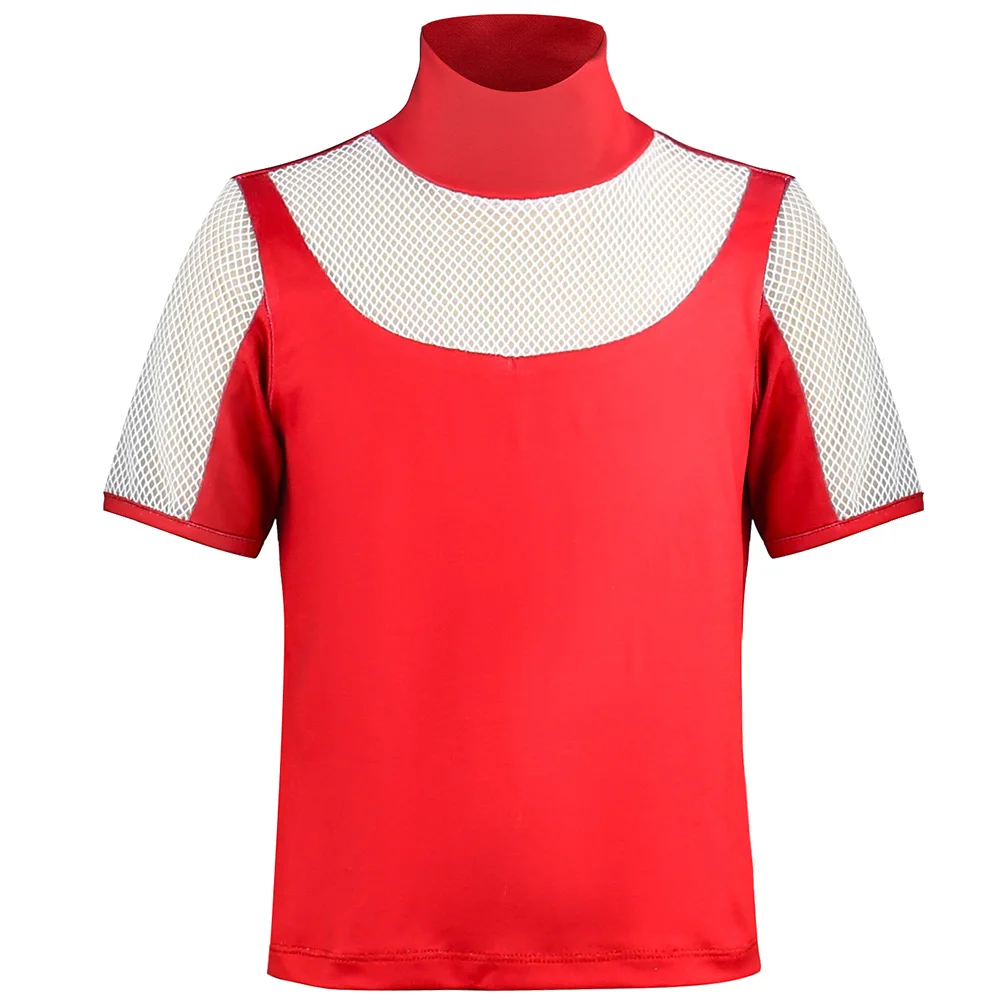 الزومبي المشجع الفتيات تأثيري حلي نوفا الأحمر شبكة أعلى بانت معطف مقنع للأطفال هالوين حفلة زي مدرسي وتتسابق مجموعة