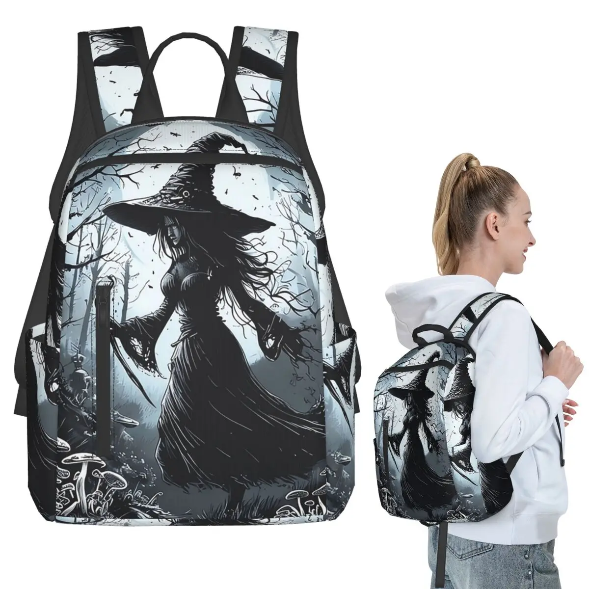 

Enchanted Forest Witch Backpack Student BookBag Kids School Bag Computer Shoulder Bags Boys Girls
