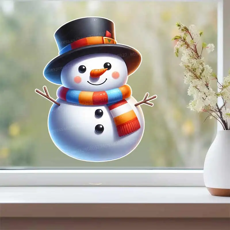 Cute Snowman Wall Stickers Living Room Sofa Background Decoration Wallpaper For Home Decor Kids room Art Decals Sticker S808