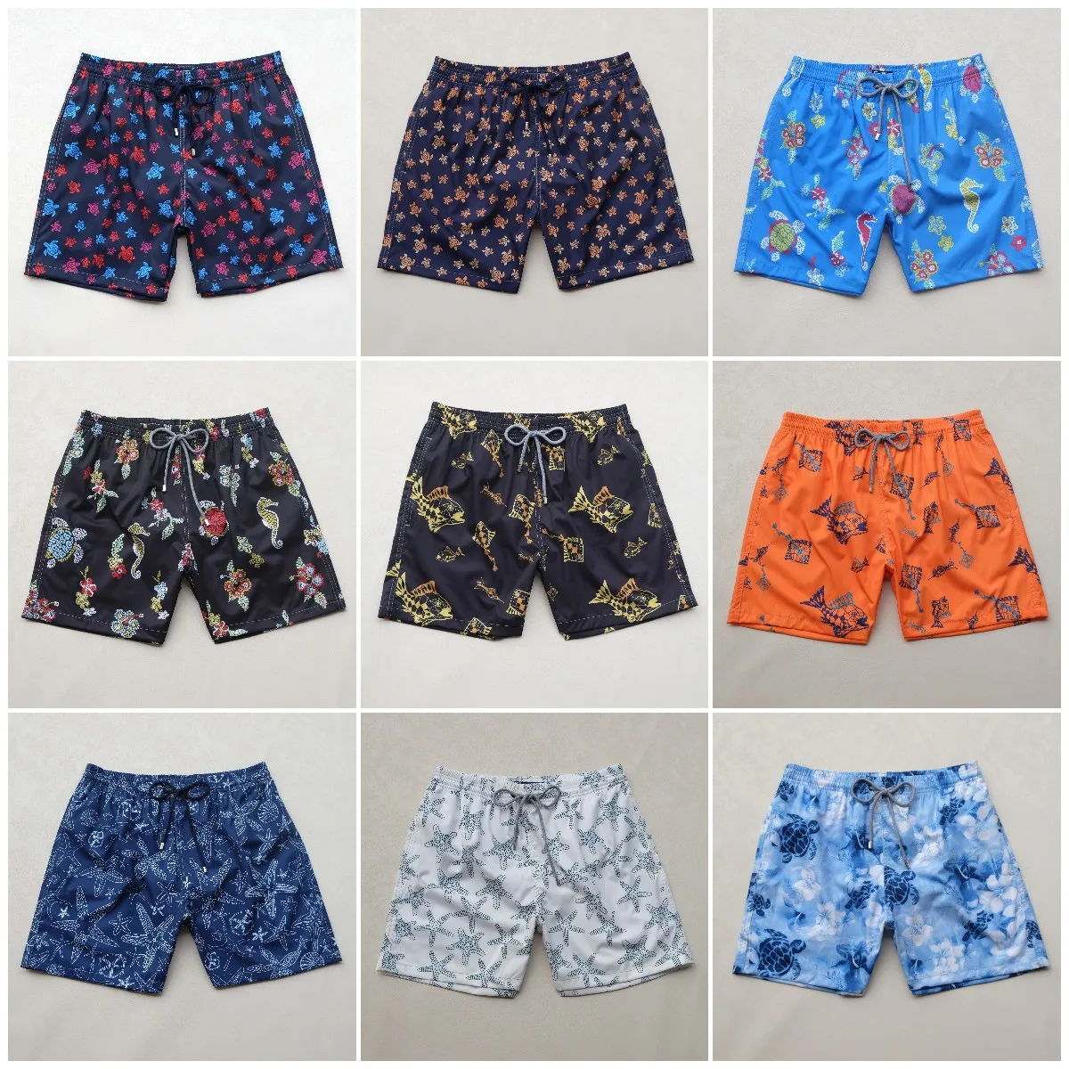 Tortoise-pantalones cortos de playa para hombre, bañadores de secado rápido para tabla, traje de baño para Surf, pantalones atléticos para correr y