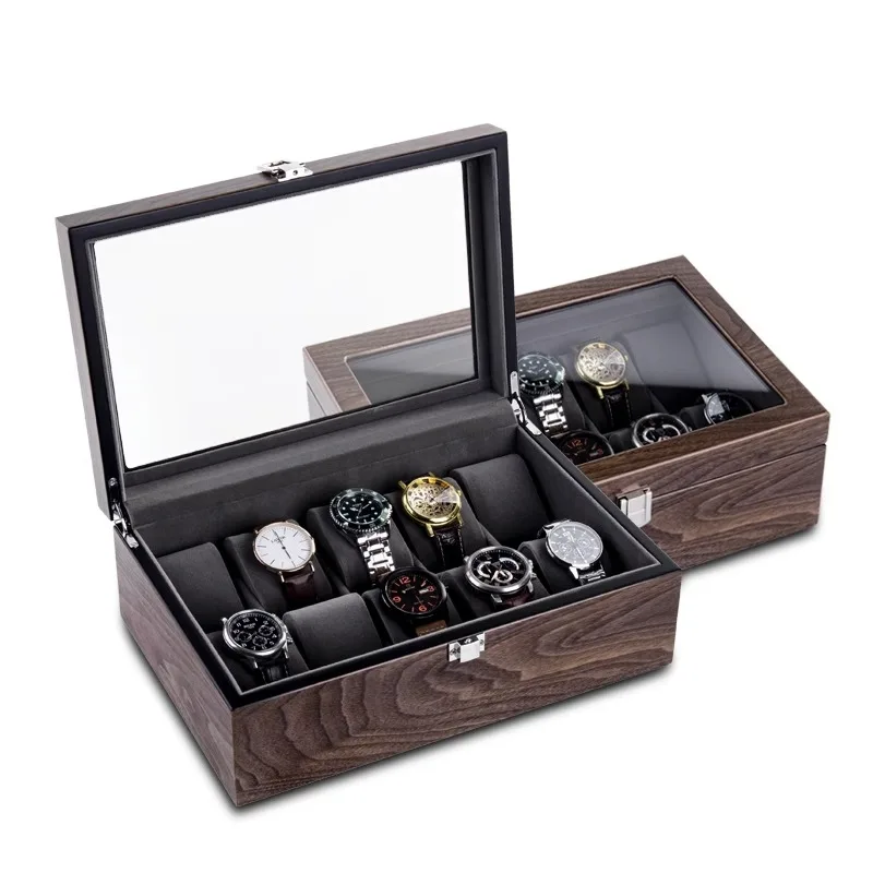 Walnut Wood Watch Box Storage Case Large Mechanical Watch Boxes Organizer Bracelet Jewelry Watches Display Collection Accessory