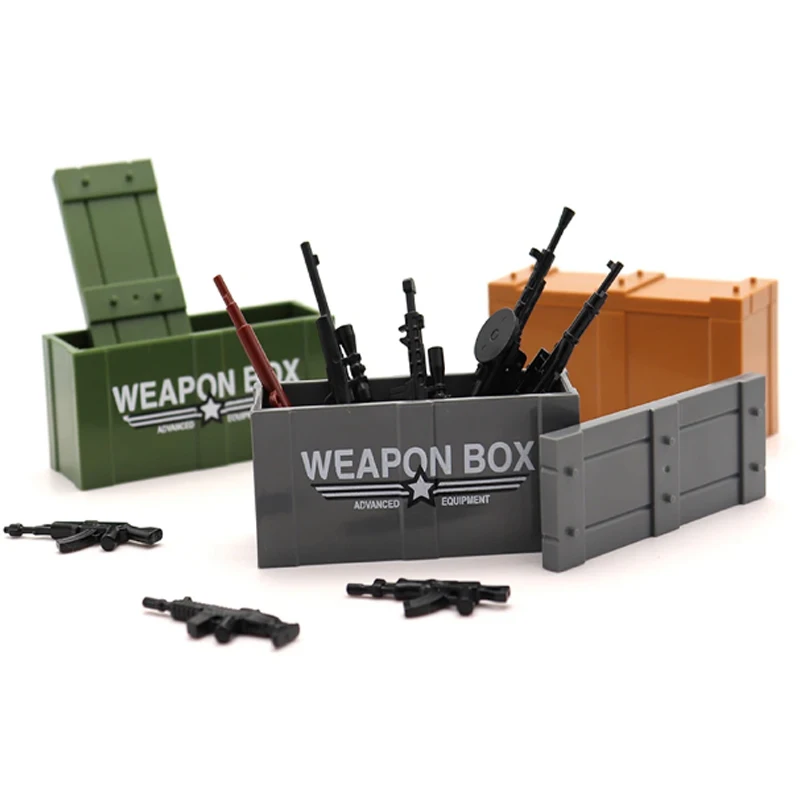 WW2 Military Weapons Soldiers Fgure Building Block Accessory Box Night Vision Instrument Gun Airdrop Bag Gift Kids Bricks O002