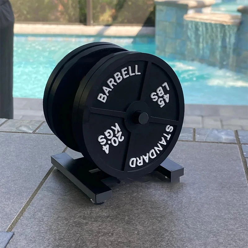 Weight Plate Coaster Set Holder Drink Coaster With Four Black Coasters For Hot Cold Drink For Bar Home Kitchens, Fitness Gyms