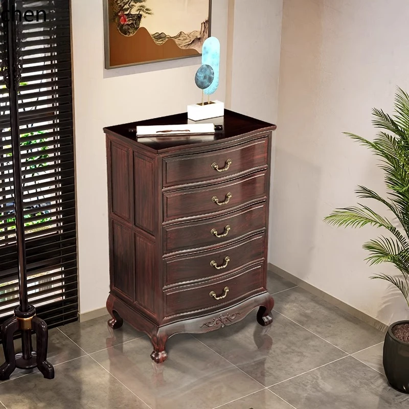 

ZML Redwood Chest of Drawers Storage Cabinet Living Room Storage Cabinet Antique Style Solid Wood