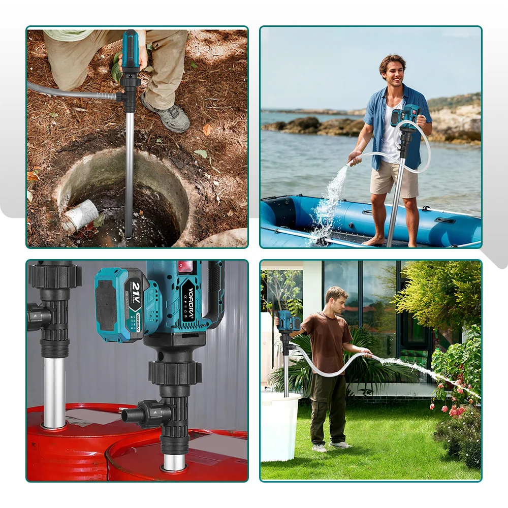 Image of YOFIDRA 3000W Bürstenlose Wassertransferpumpe 80-150L/Min 3-Gang Kabellose Flüssigkeitsabsaugmaschine Pneumatische Werkzeuge für Makita 21V Akku