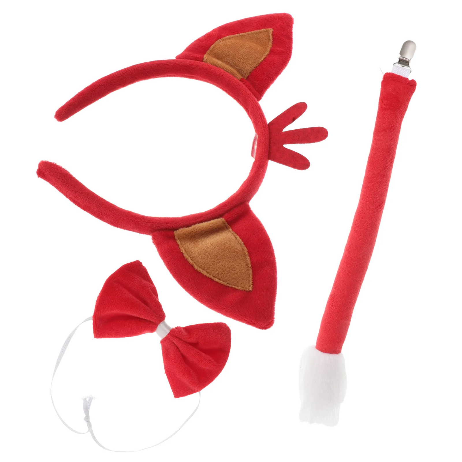 

Набор из 1 комплекта: повязка на голову с лисьими ушками и соответствующий хвост, мягкие и удобные, для сценических выступлений, косплея, Хэллоуина, костюмированных вечеринок, декораций