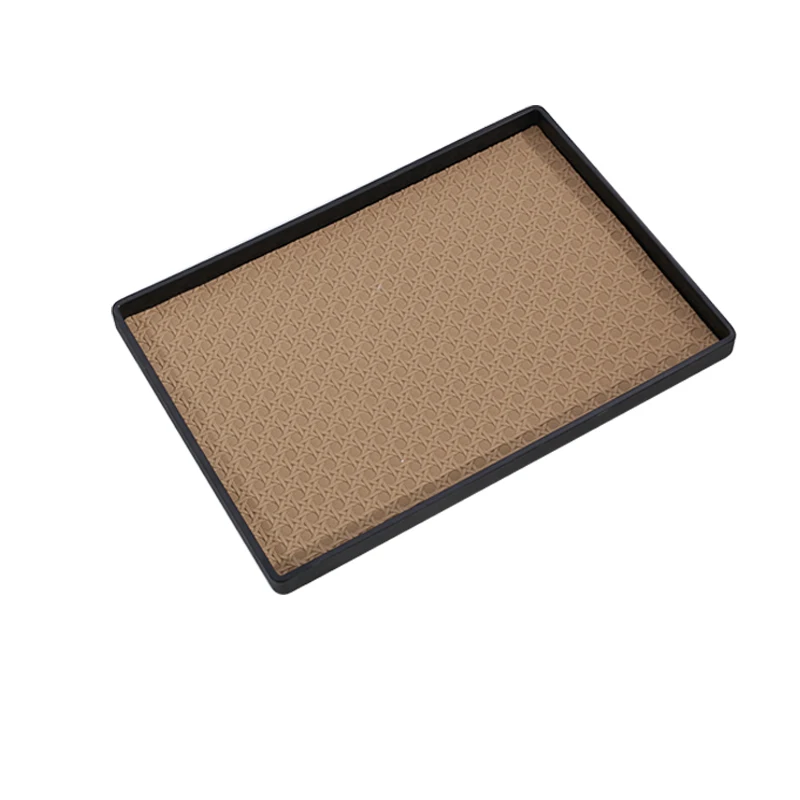 Ahunderjiaz-Rectangle Leather Storage Tray, Handmade Aroma Tray, Jewelry Tray, Bedroo, Home Decoration, Light, Luxury