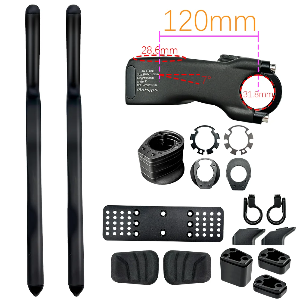 26 BALUGOE MTB Fietsstuurpen Verticale Pijpsteun HandvatTriathlon Gemodificeerde Highway Bike TT-handgreep, Lepelzijhandgreep, 28,6-31,8MM
