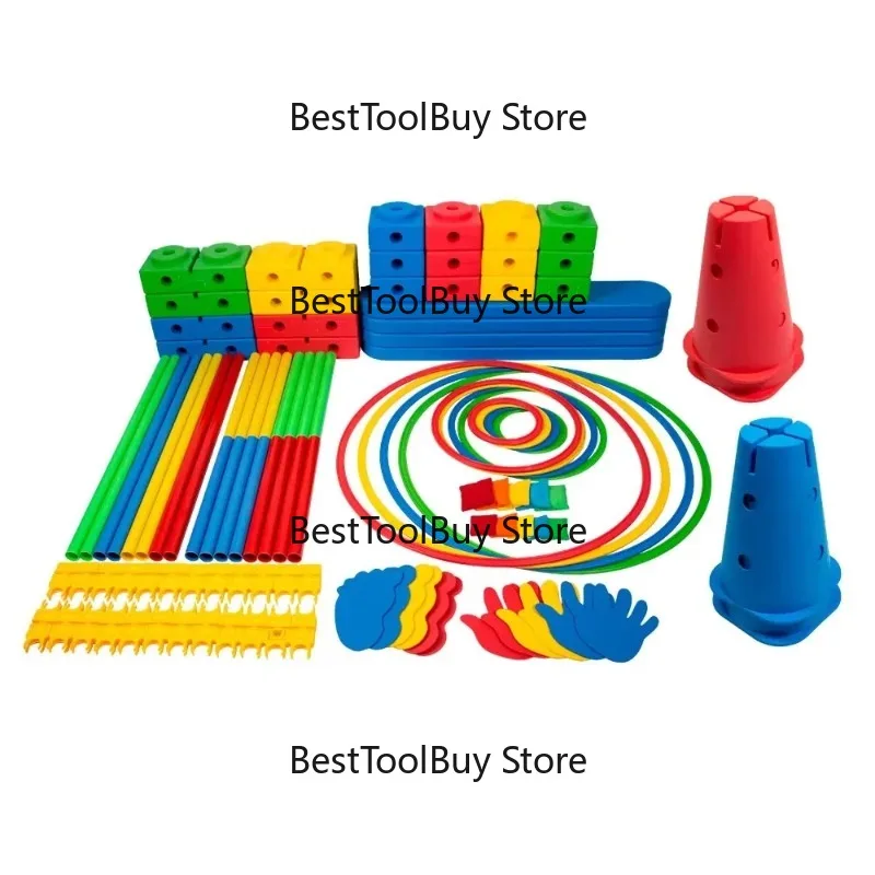 Handicap Course Training Balance and Coordination Jumping Game Combination Durable Plastic Agility Hoop Sensing Equipment