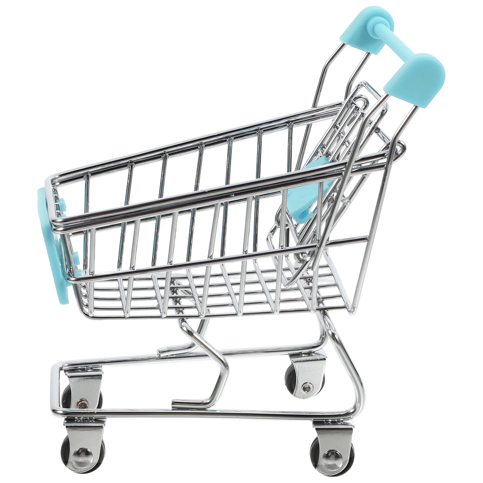 

Mini Shopping Basket Cart House Ornament Little Handcart Modeling Decor Iron Kids Plaything