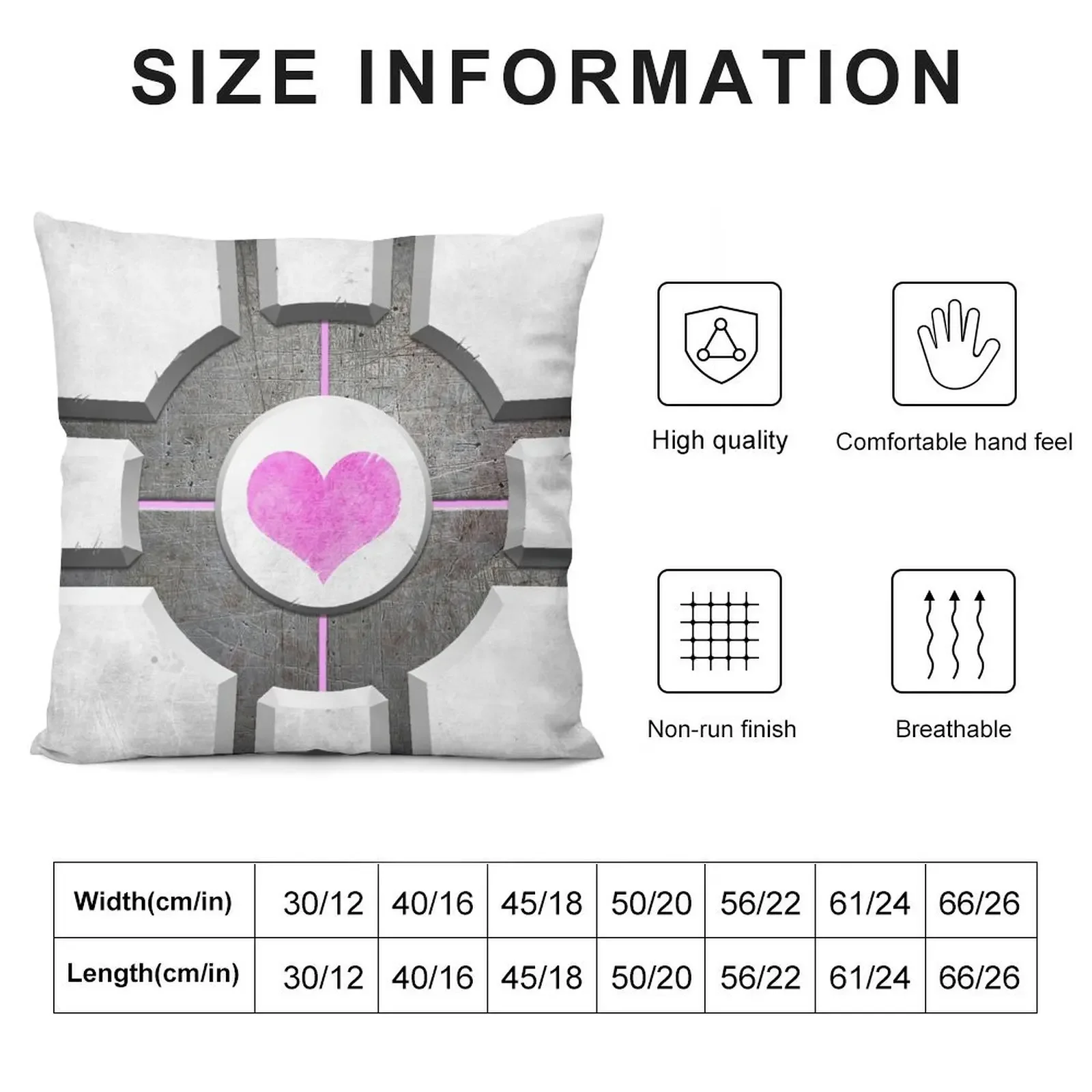 Companion Cube Throw Pillow Cushion Cover Luxury Christmas Pillows pillow