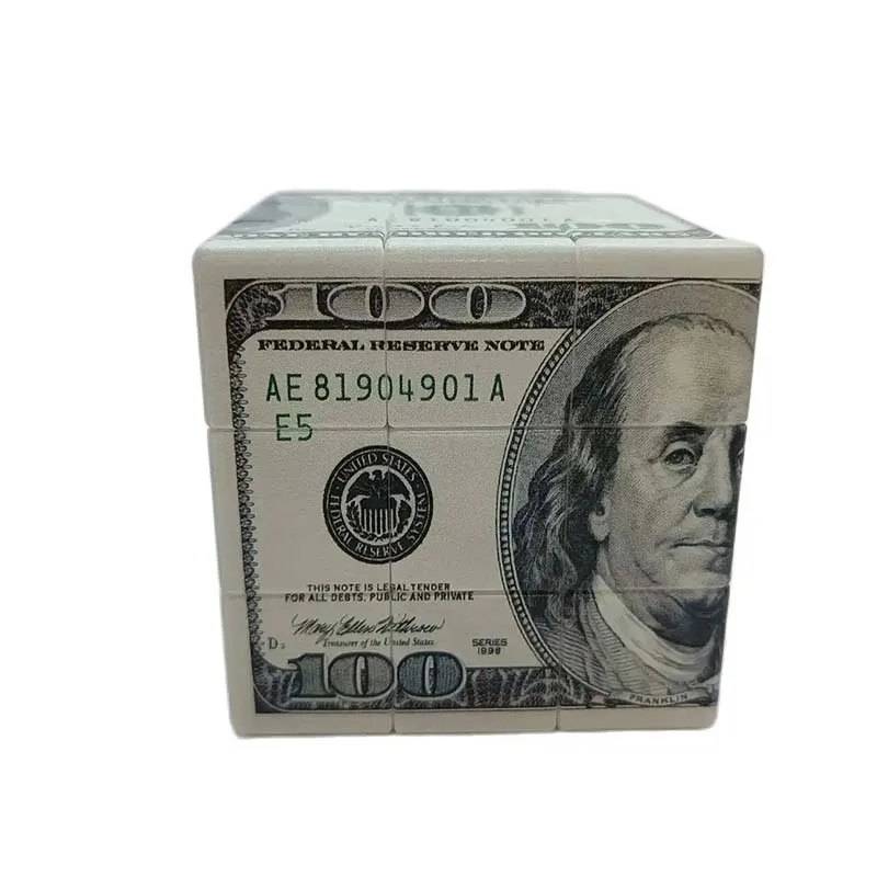 Creative 1&100 US Dollar Magic Cube Pattern Printing Professional Puzzle Speed Cube Education Children Adult Gifts Toys