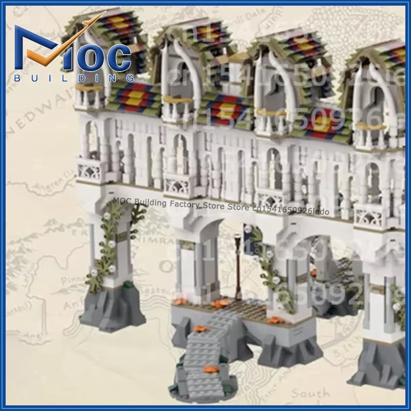 

Строительные блоки MOC «Властелин колец» Gates Of Imladrisd, модель Ultimate Collection, серия «сделай сам», сборка кирпичей, игрушки, рождественские подарки