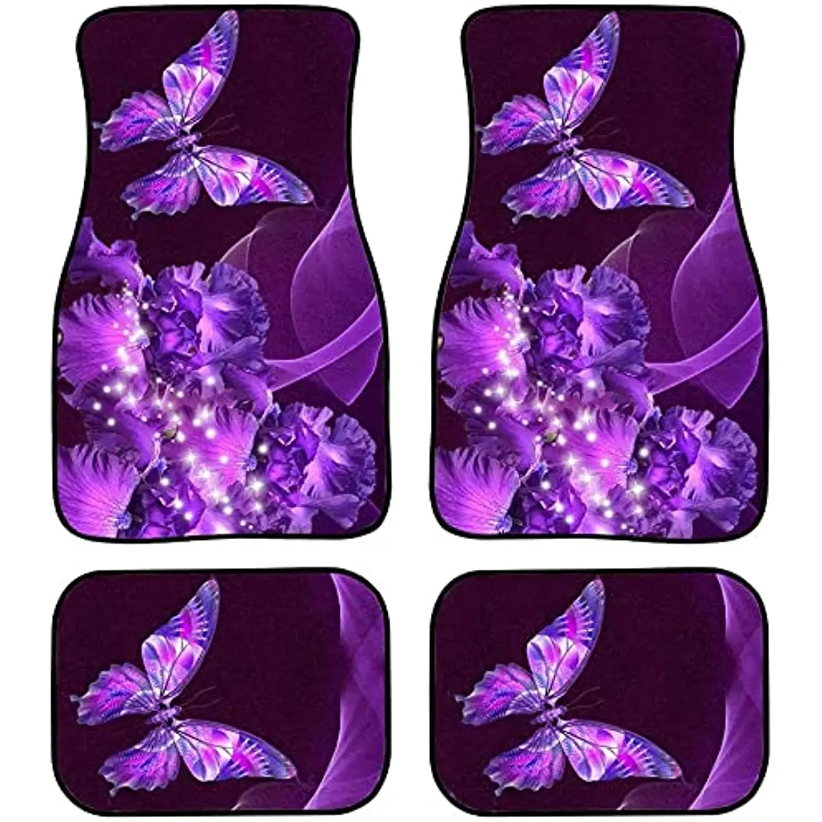 

Cozeyat Butterflies with Flowers Design Durable Floor Mats Universal Fit Front and Back Carpets,Non Slip Kick Mat for Car, Truck