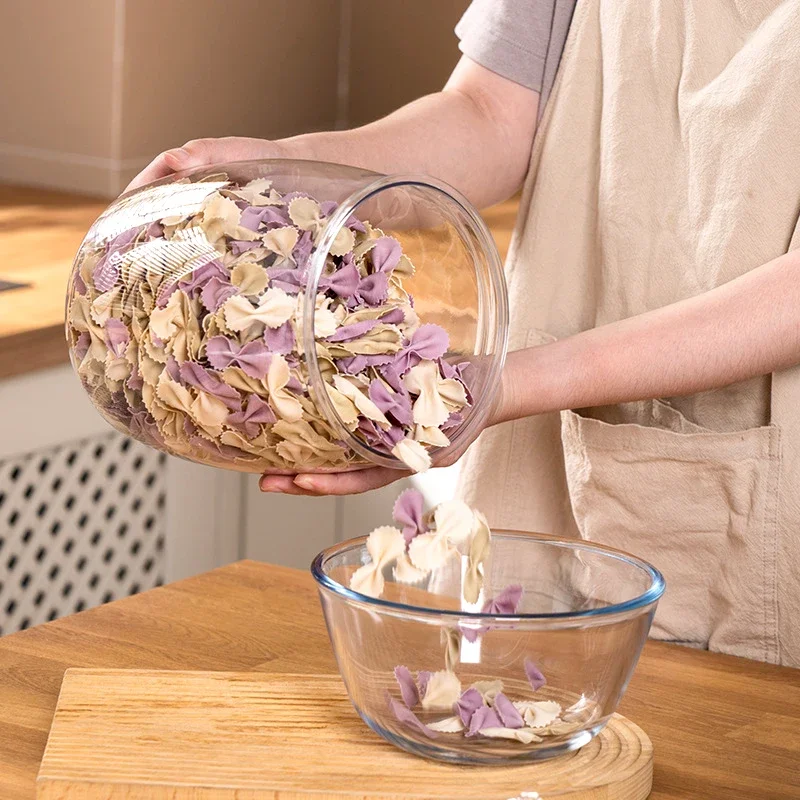 2.2/3.8/6.5L 1pc Flour Grains Candy & Cookie Jar Hard and Smooth Plastic Pot with Lids Clear Airtight Food Storage Canister