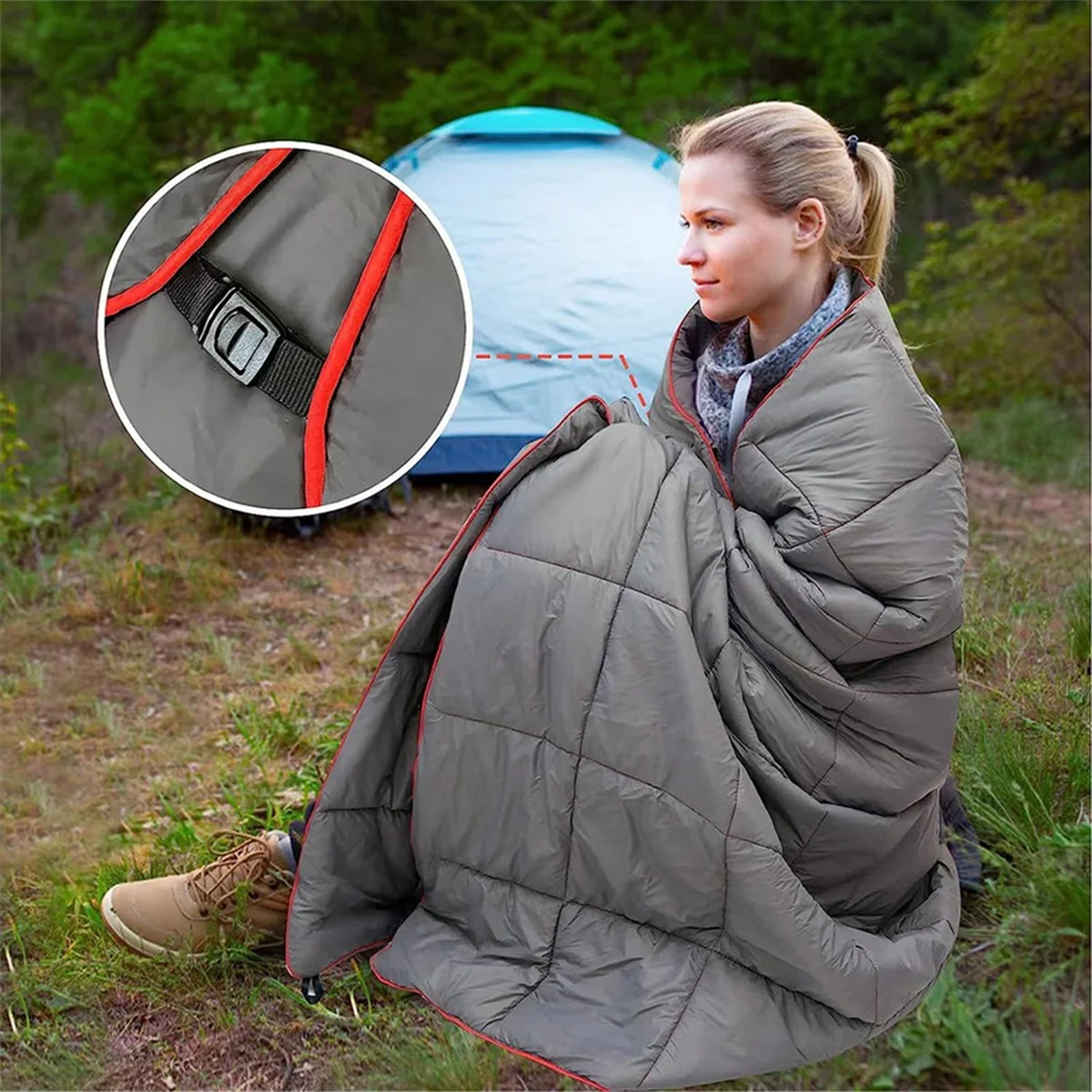 

N38R_Ultralight Camping Blanket - Waterproof, Wearable, Warm Poncho Liner