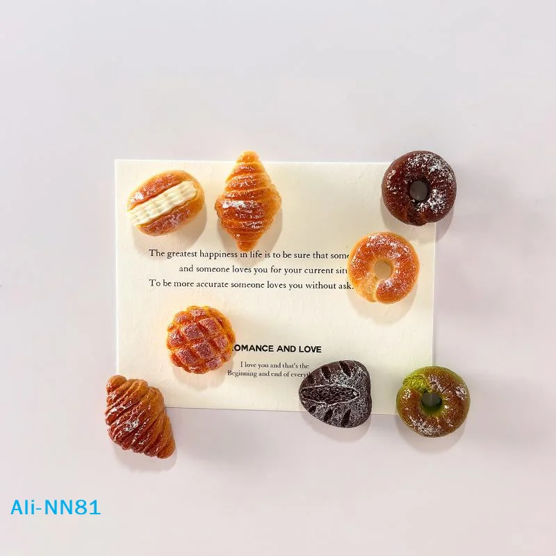 【N】3D Realistic Bakery Pastry Fridge Magnets Mini Bread, Refrigerator Decor DIY Embellishment Accessories Gift
