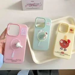3D Cute Badminton Rotatable Shell For Iphone 15 14 13 14Pro 15ProMax 12 Pro Max 13ProMax Racket Phone Case Cartoon Protector