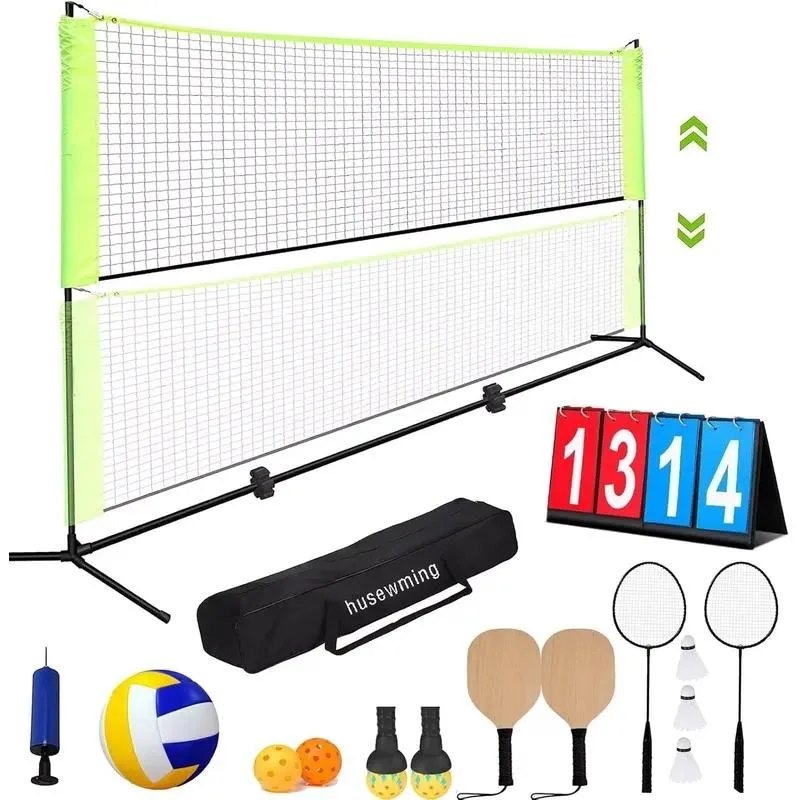 Portable Honeycomb Core Peak Racket Set Durable Eco Friendly 6.7m Net Bar Oxford Cloth Tote