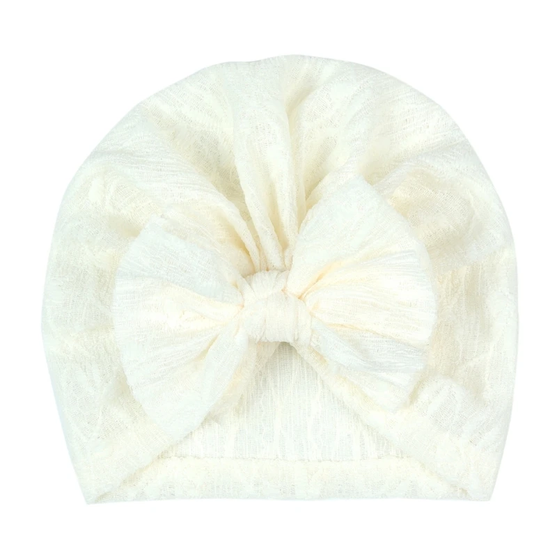 Infants Bowknot Hat Soft & Breathable Baby Fetal Caps for Toddlers Trend Jacquard Turban Hat Fashion Headwear