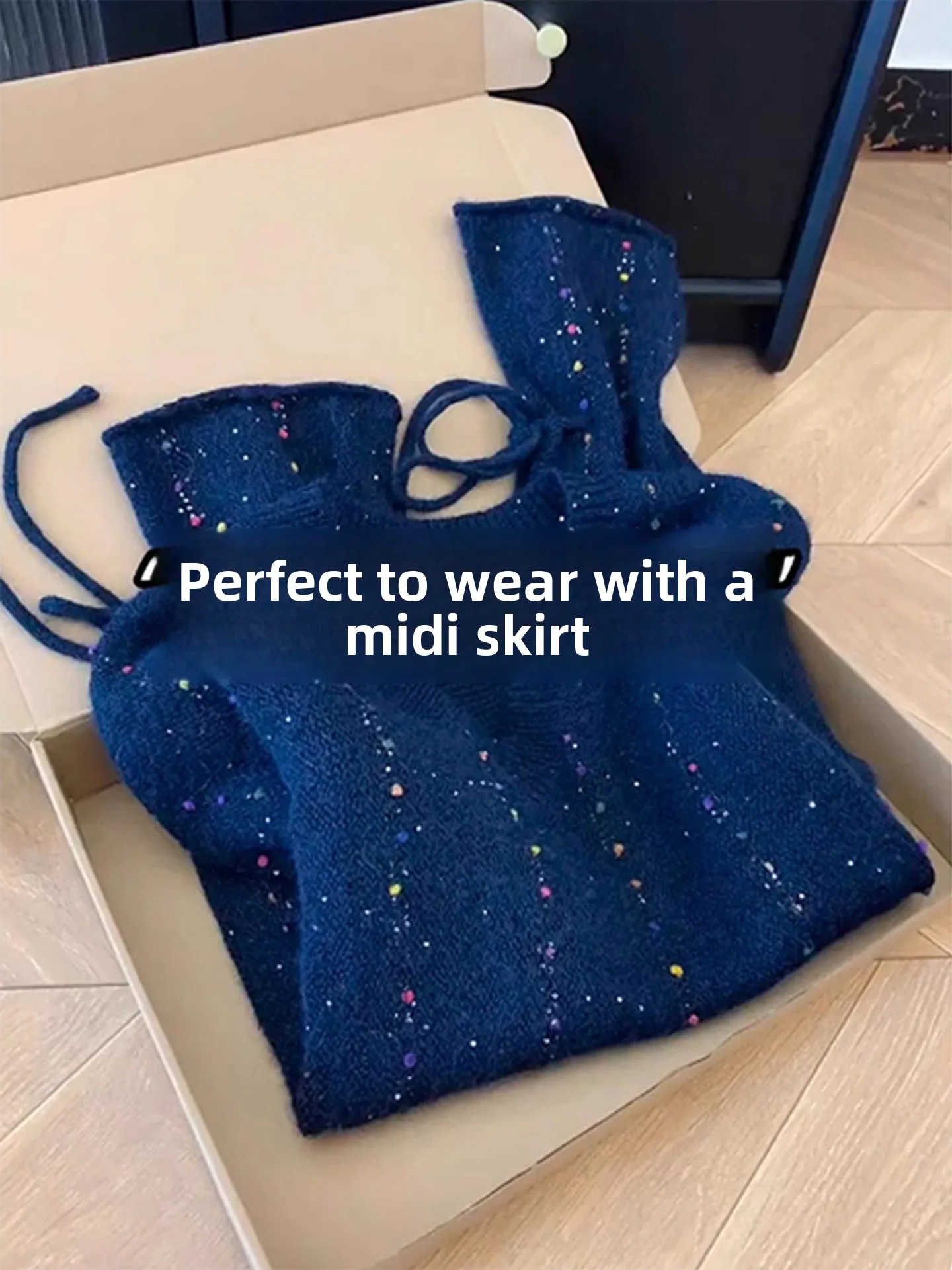 

Glittery V-Ne Knitwear Women's Faion Spring 2026 New Loose Long Sve High-End Feeling Sweater Heavy Embroidery oulder...