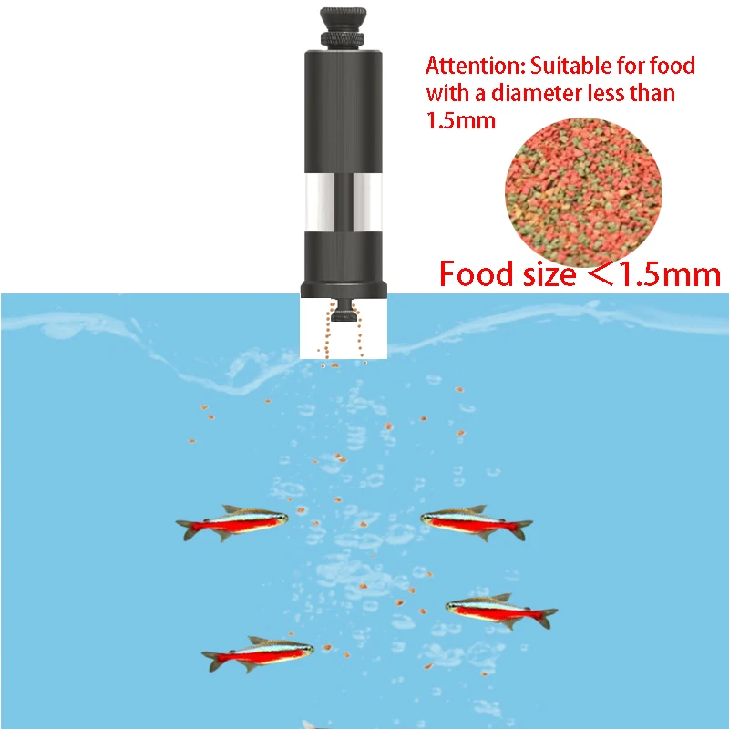 Alimentatore per acquario portatile pressione dito in lega di alluminio per pesci alimentatore fai da te mini piccolo lotto alimentatore per pesci