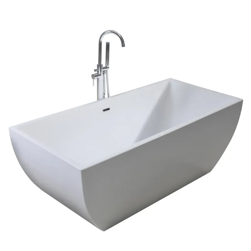 Artu Fomex Aura1.7m Square Acrylic Bathtub Deep Soaking Tub Thin Edge Freestanding Spa For Small Apartment Bathroom Adult Home U