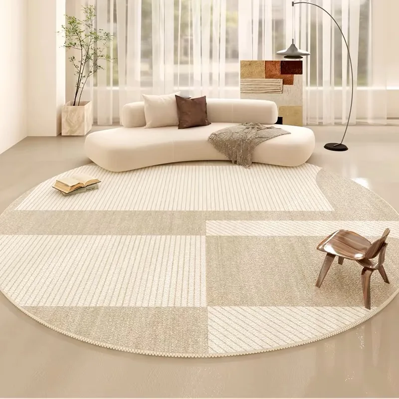 VIKAMA Crystal Velvet Round Carpet New Cream Wind Study Bedroom Bed Blanket Computer Floor Mat