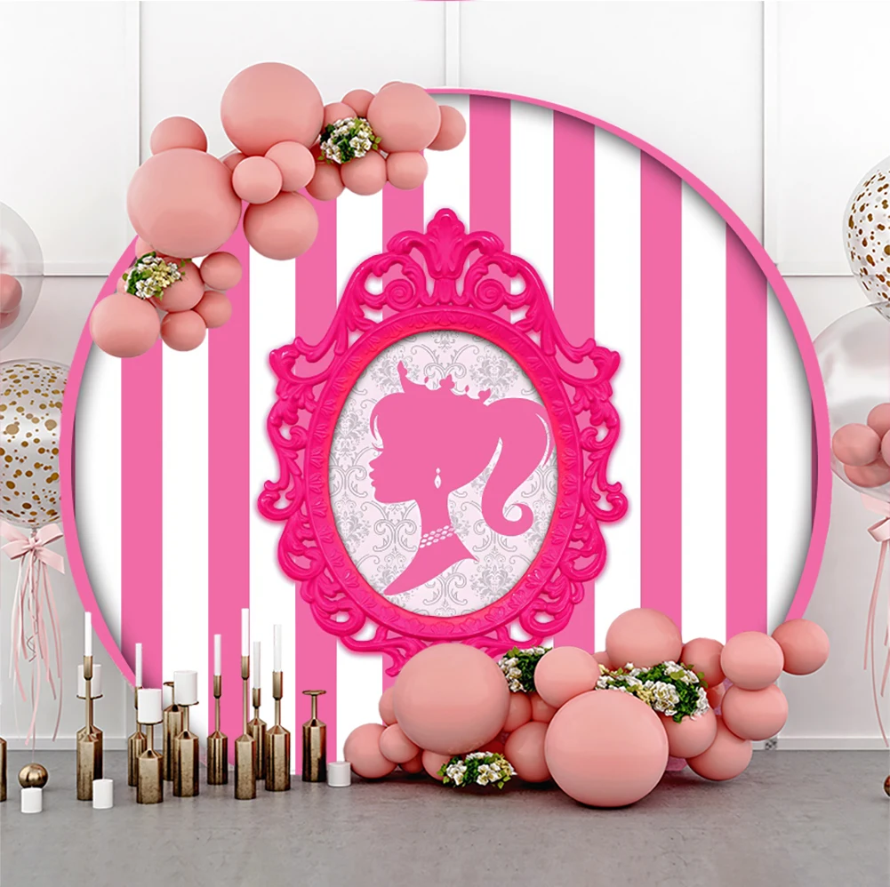 공주 소녀 생일 파티 라운드 배경 커버 뷰티 파티 베이비 샤워 초상화 사용자 정의 사진 배경 스튜디오 소품