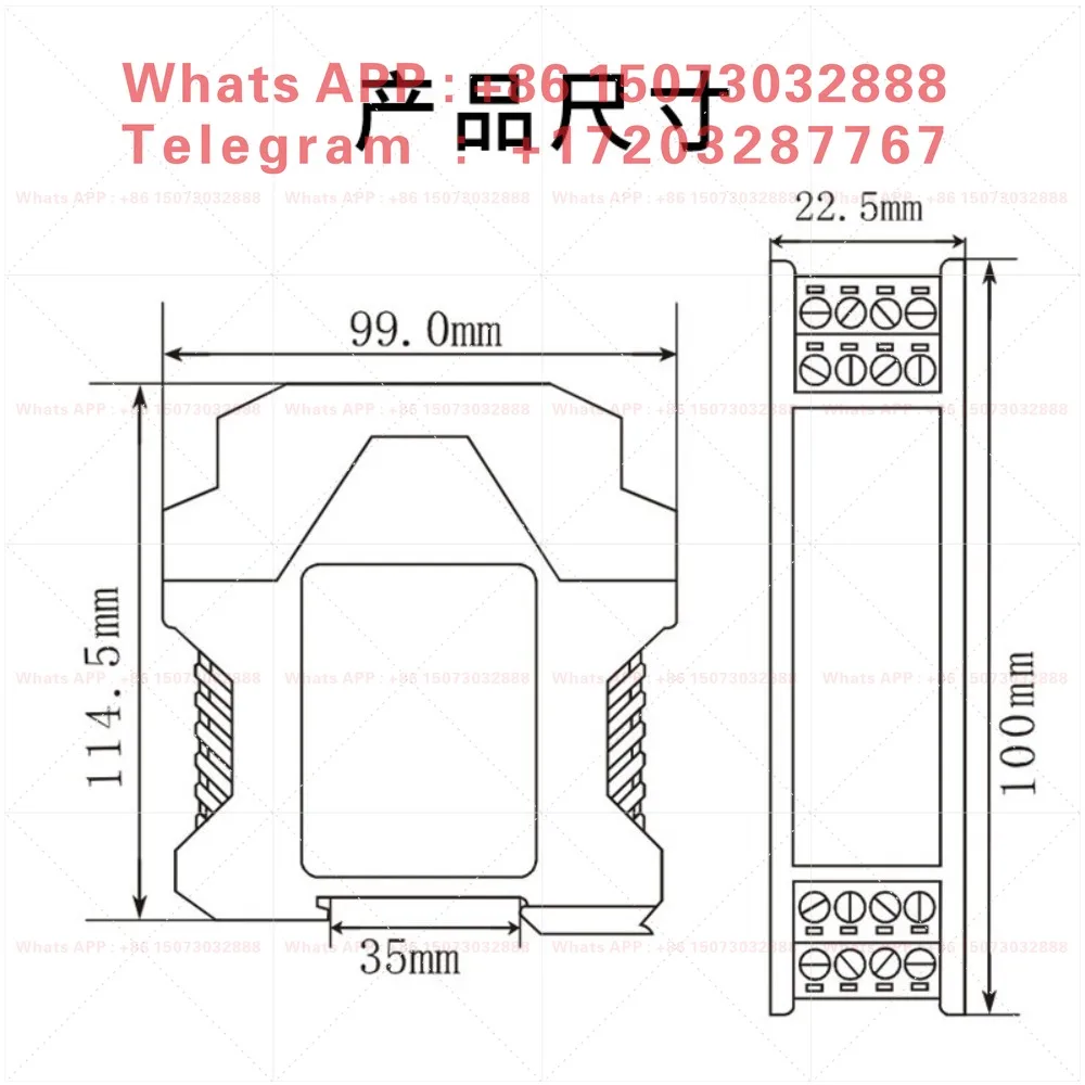 One Input One Output PT100 To 4‑20mA DC Signal Isolator Temperature Transmitter Safety Barrier