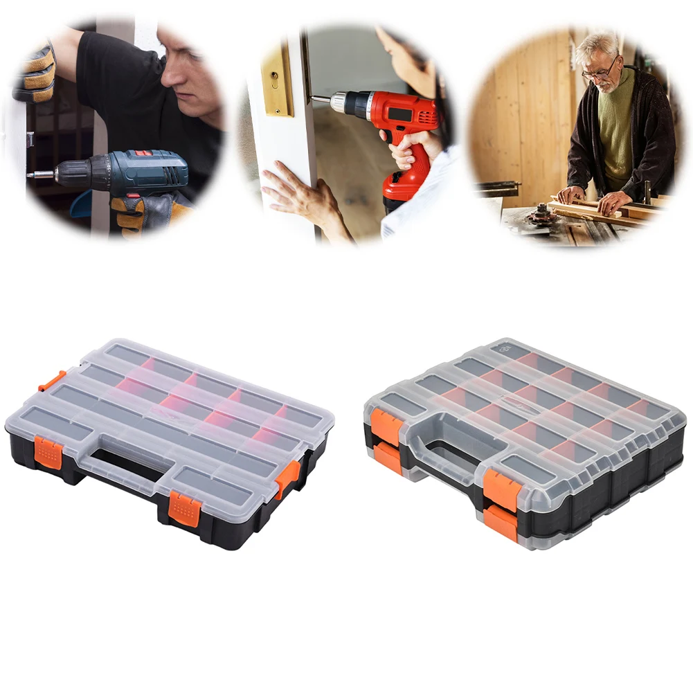 

Double Side Tools Box Organizer Plastic Small Parts Storage Case Tool Storage Box Toolbox Container for Screws Nuts Nails Bolts