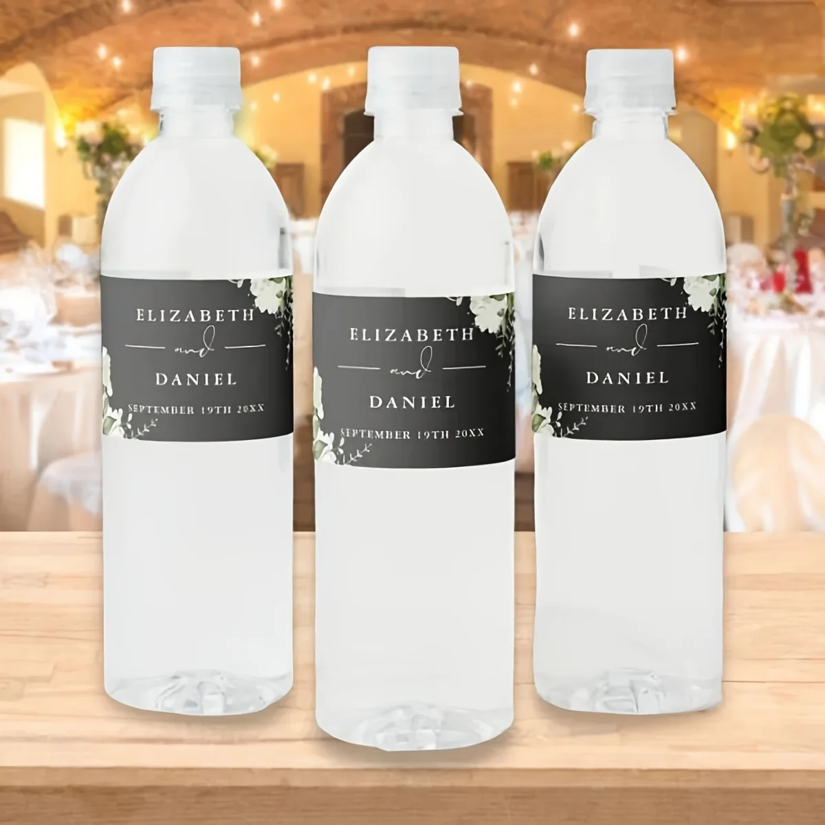 L'etichetta personalizzata per bottiglia d'acqua di benvenuto per matrimonio da 30 pezzi può stampare adesivi per bottiglia d'acqua per matrimonio, adesivi per matrimonio semplici personalizzati DI
