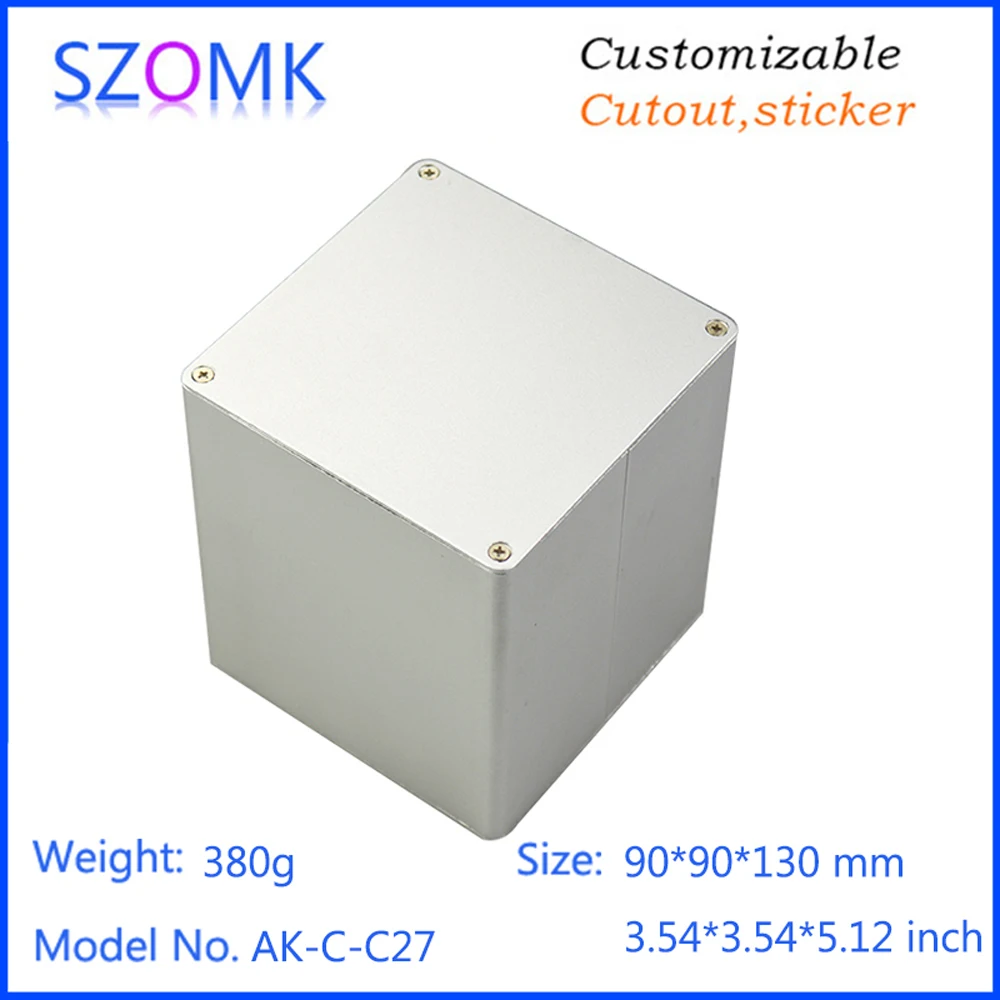 

10 pcs, 90*90*130mm szomk electronics aluminum project housing enclosure electronics enclosures for pcb aluminum switch box