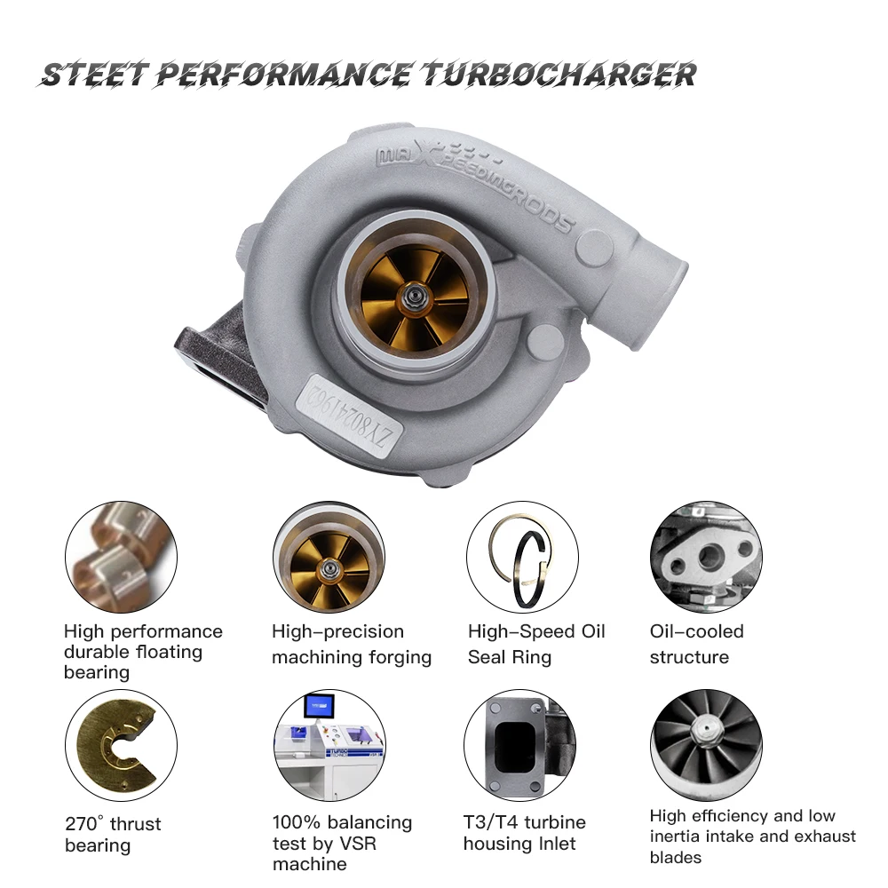 Verbesserter Billet T04E T3 T4 0,57 A/R Universal-Turbolader 400+PS für 1,5L-2,5L 4/6-Zylinder-Motoren – Detail 4