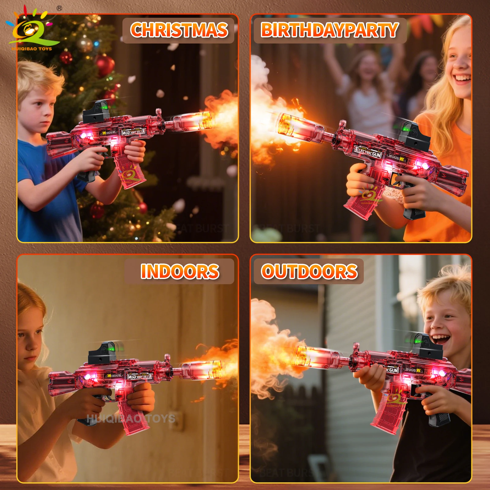 Ak spray elétrico interativo som e luz arma de brinquedo led luz vibração arma submetralhadora brinquedo do menino presente aniversário