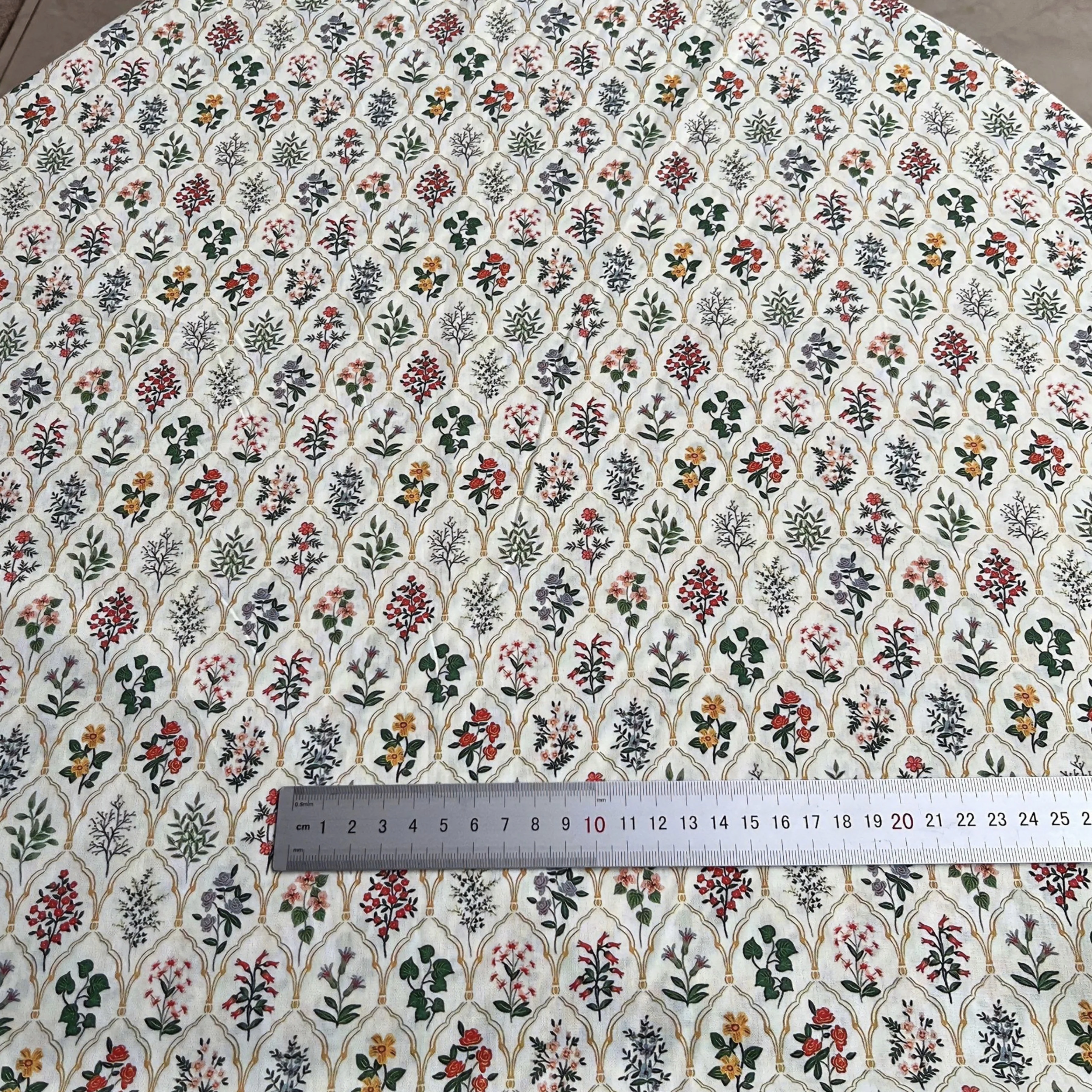 Soft Breathable Cotton Fabric Showcasing Vivid Botanical inspired Patterns Perfect for Garment Design Quilting and Home Decor