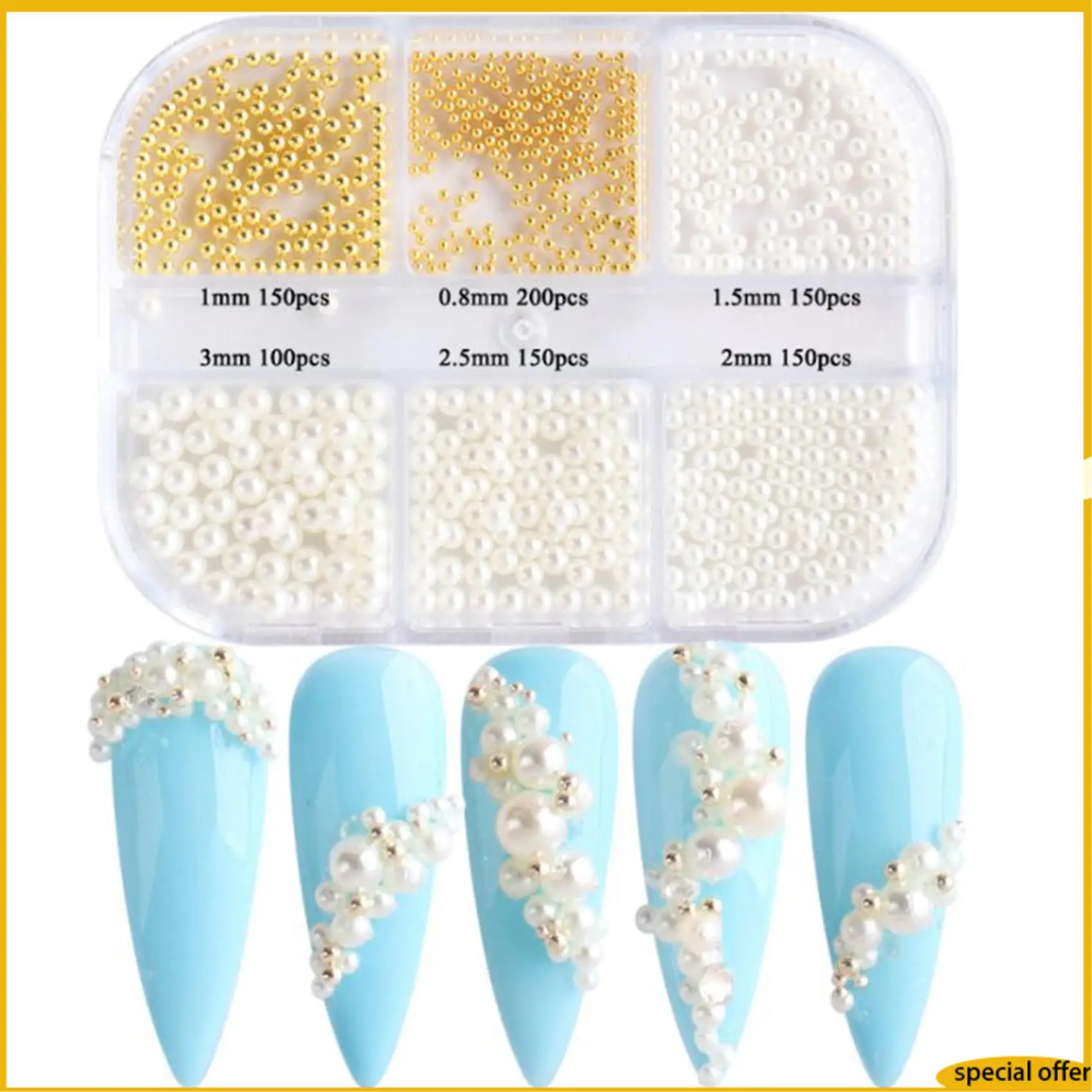 

A61I 1 коробка жемчужные украшения подвески для ногтей белые круглые детали для ногтей золотые стальные бусины шарики ювелирные изделия аксессуары для дизайна ногтей