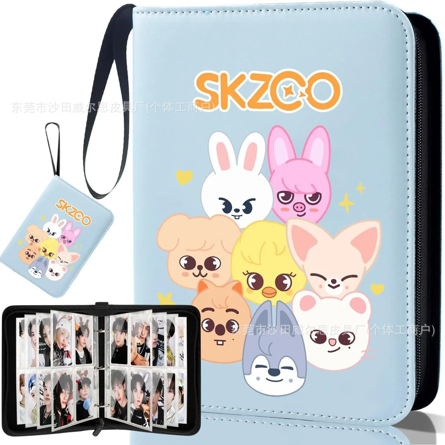

Skzoo Stray Kids Kpop Pu 400 Slots Photocard Binder Zipper Album Idol Cards Collection Holder For Fans Photocard Storage Bag