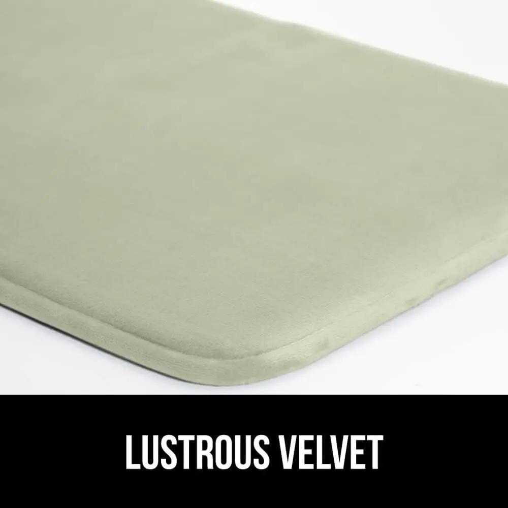 Sage Velvet Absorbent Bath Mat with Durable Dots, 60x24, Washable Rug for Shower or Tub, RV-Friendly