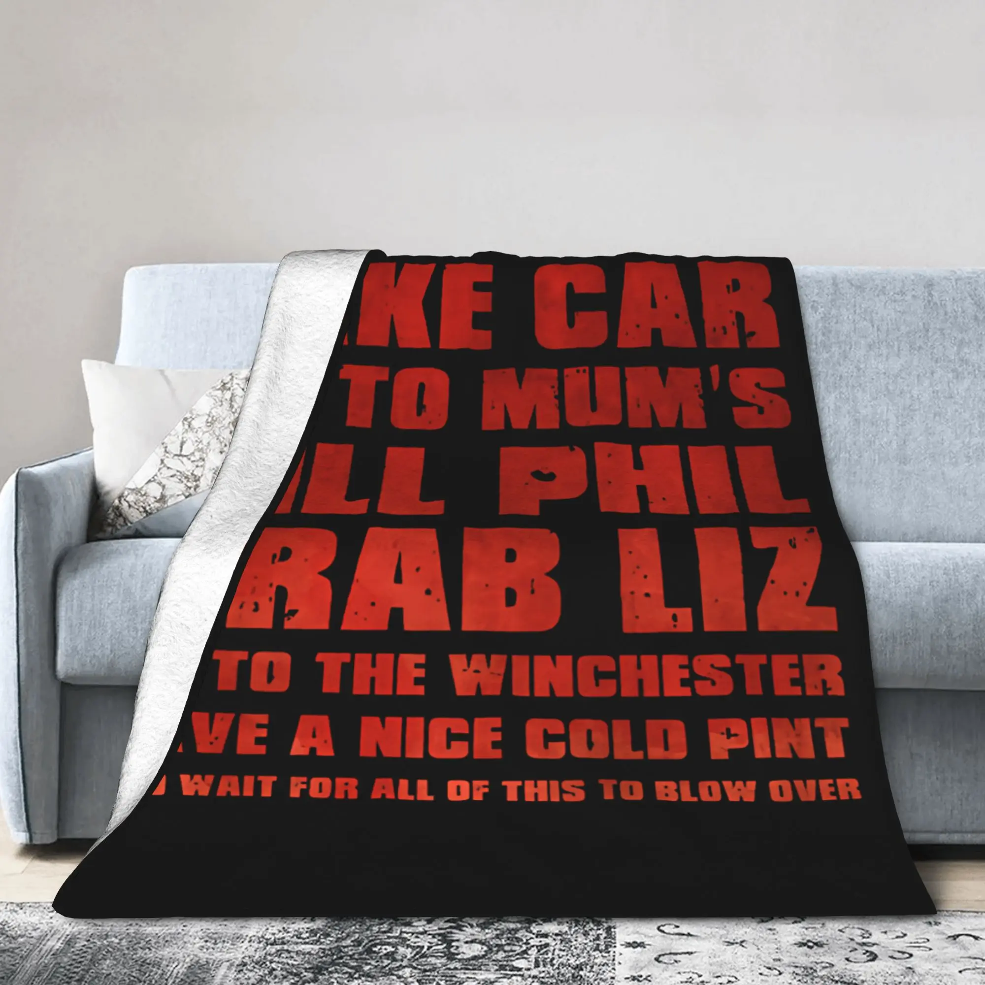 Shauns Zombie Dead Movie Quote Knitted Blanket Funny Plush Bedding Throw Blanket Bedspread Lightweight Gift Multi-function
