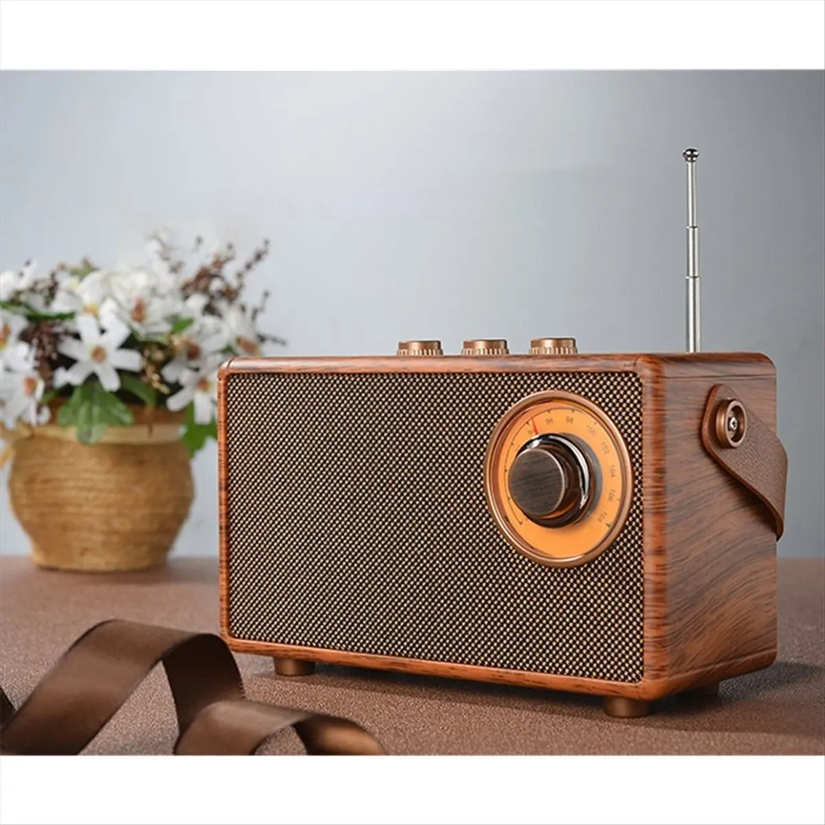 

Okay Retro Portable Wireless Bluetooth Speaker High-Quality Powerful Stereo Sound Box Vintage FM Rechargeable MP3 Player