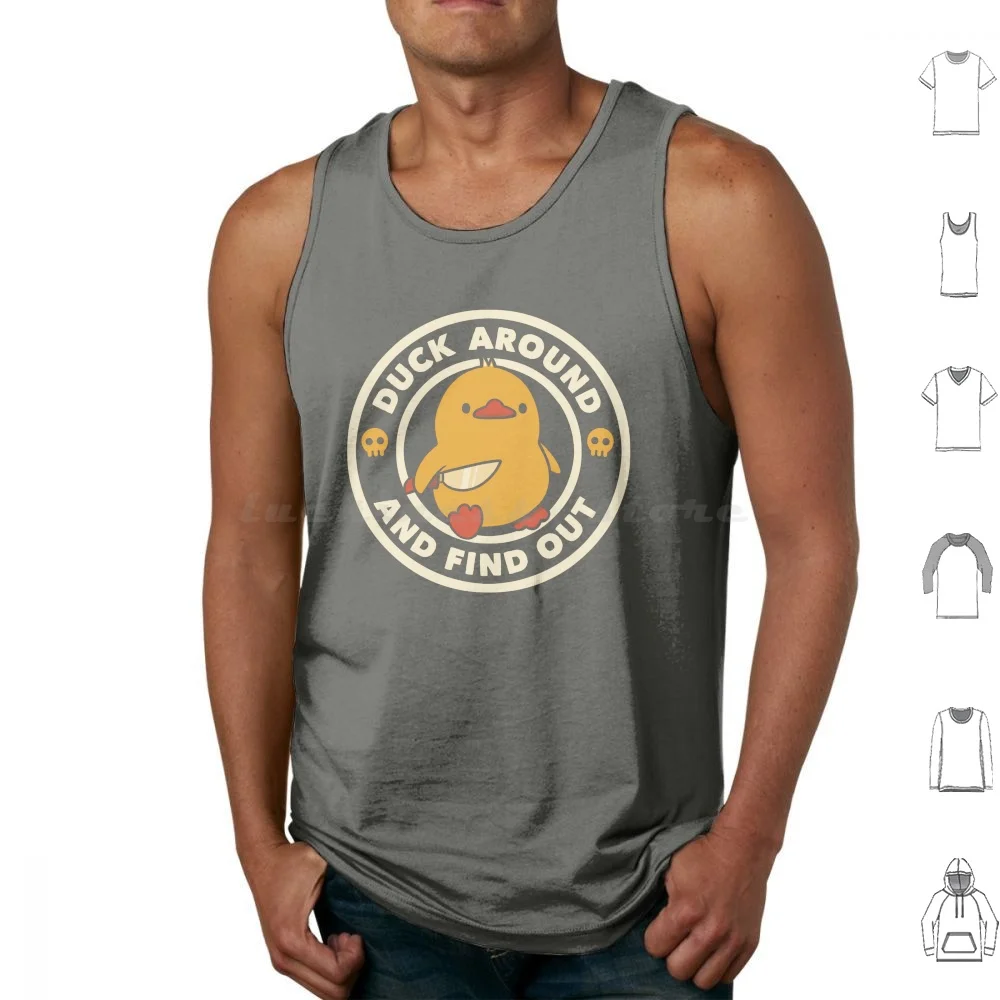 

Duck Around And Find Out By Tobe Fonseca Tank Tops Print Cotton Duck Funny Duck Duck Around Animals Humor Skull Bad