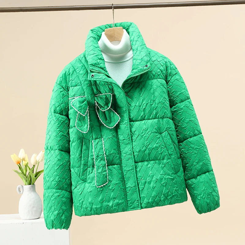 

2023 Women's Parkas Winter Jacket Thick Cotton Padded Standing Collar Long Sleeve Jacket Coat Women's Loose Puffer Parka Coat